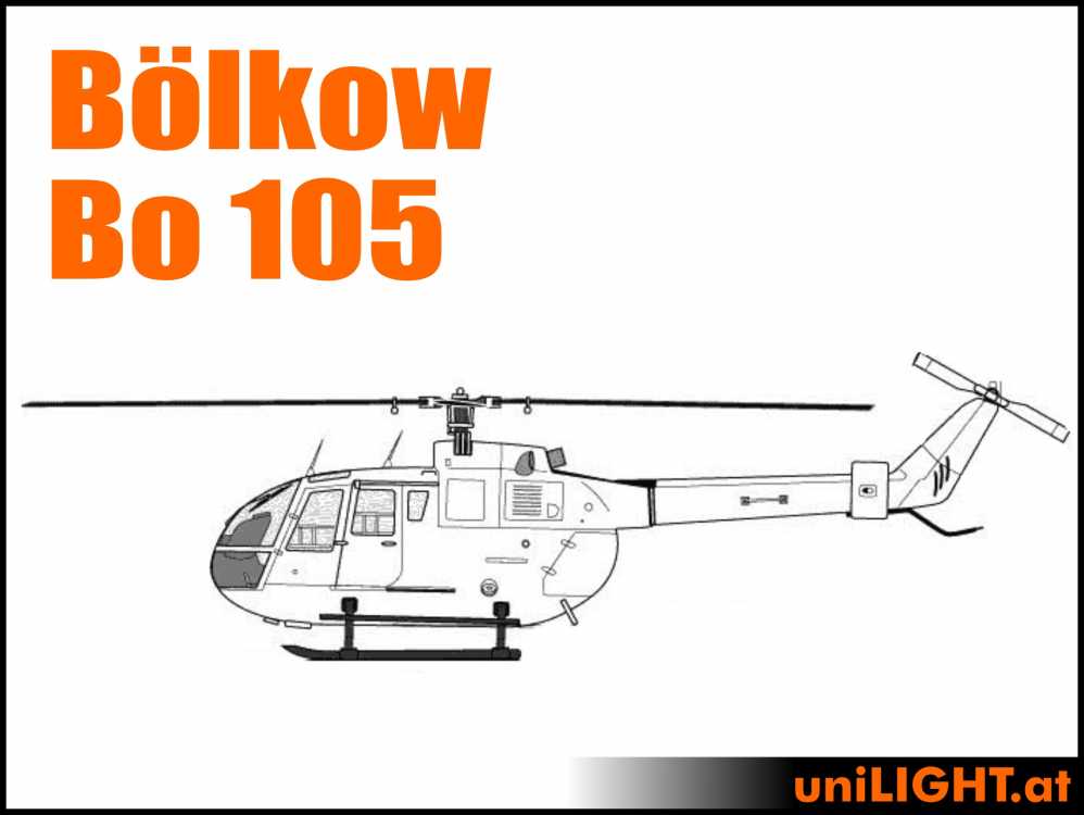 Bundle Bölkow Bo 105, 1:8, ca. 500th rotor diameter