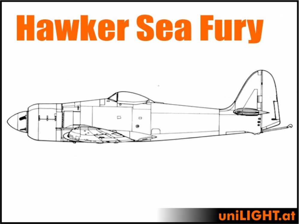 Bundle Hawker Sea Fury, 1:4.5, ca. 2.6m Spannweite