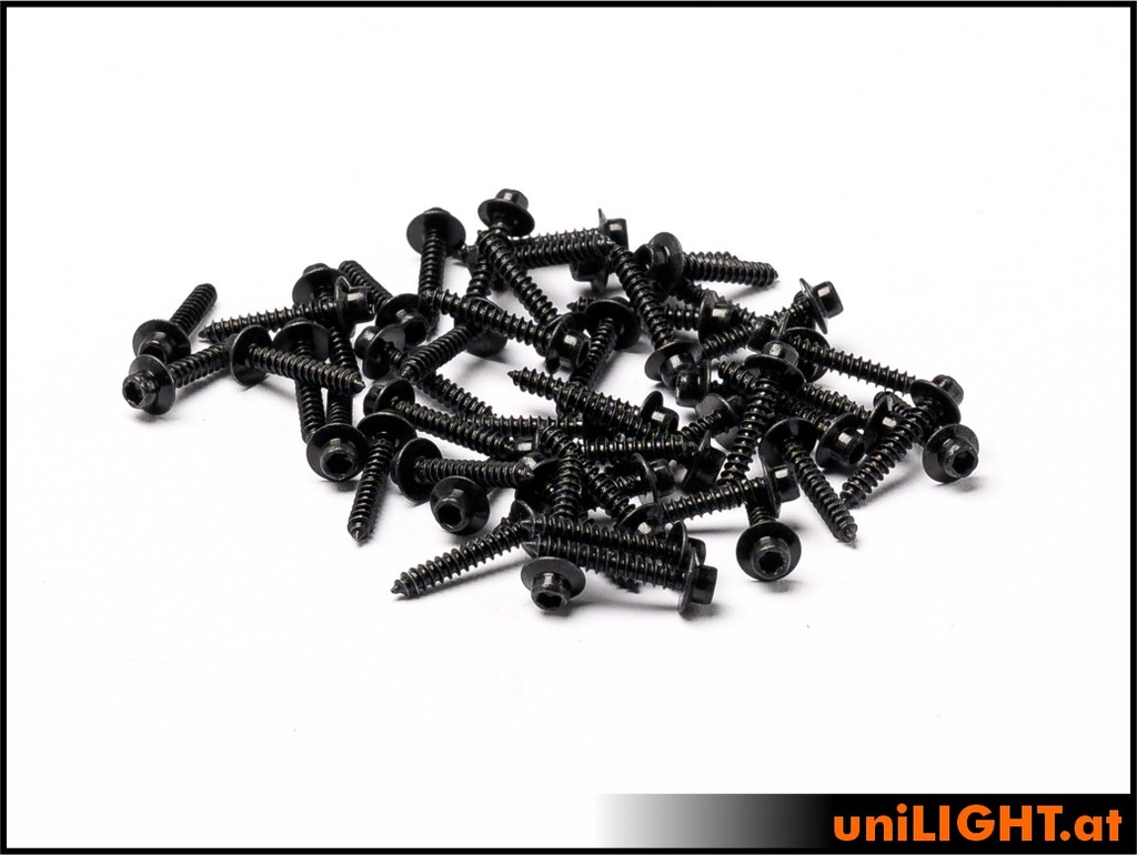 50pcs Servo Screws, black, hex key