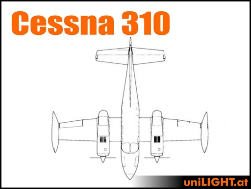 [BND-Cessna310-6-ENT] Cessna 310 (1:6, ~1.9m, ENTRY)