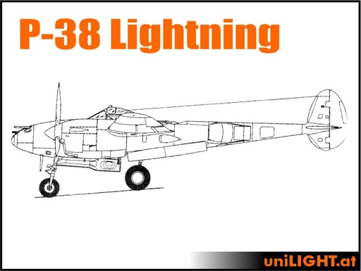 [BND-P38-5-CIV] P-38 Lightning (1:5, 3.2m, CIVIL/SPORT)